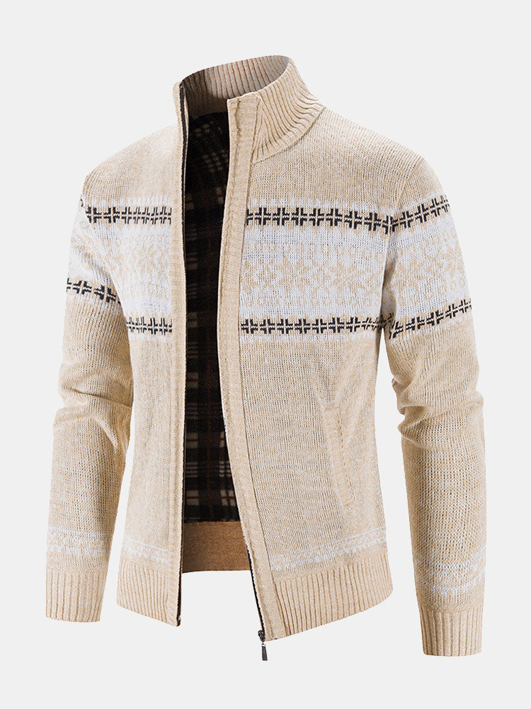 Geometry Zip Up Sweater