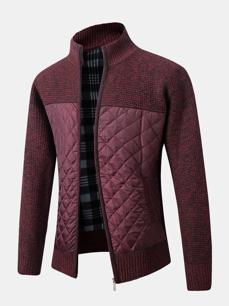 Quilted Patchwork Zip Up Jacket