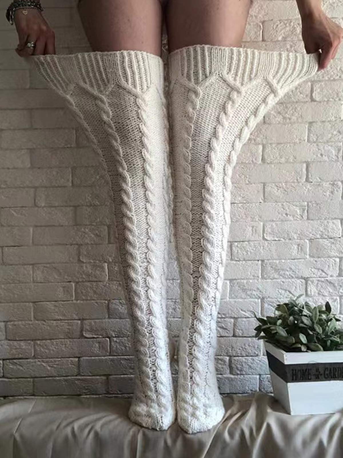 Warm Over Knee Extra Long Knitted Socks