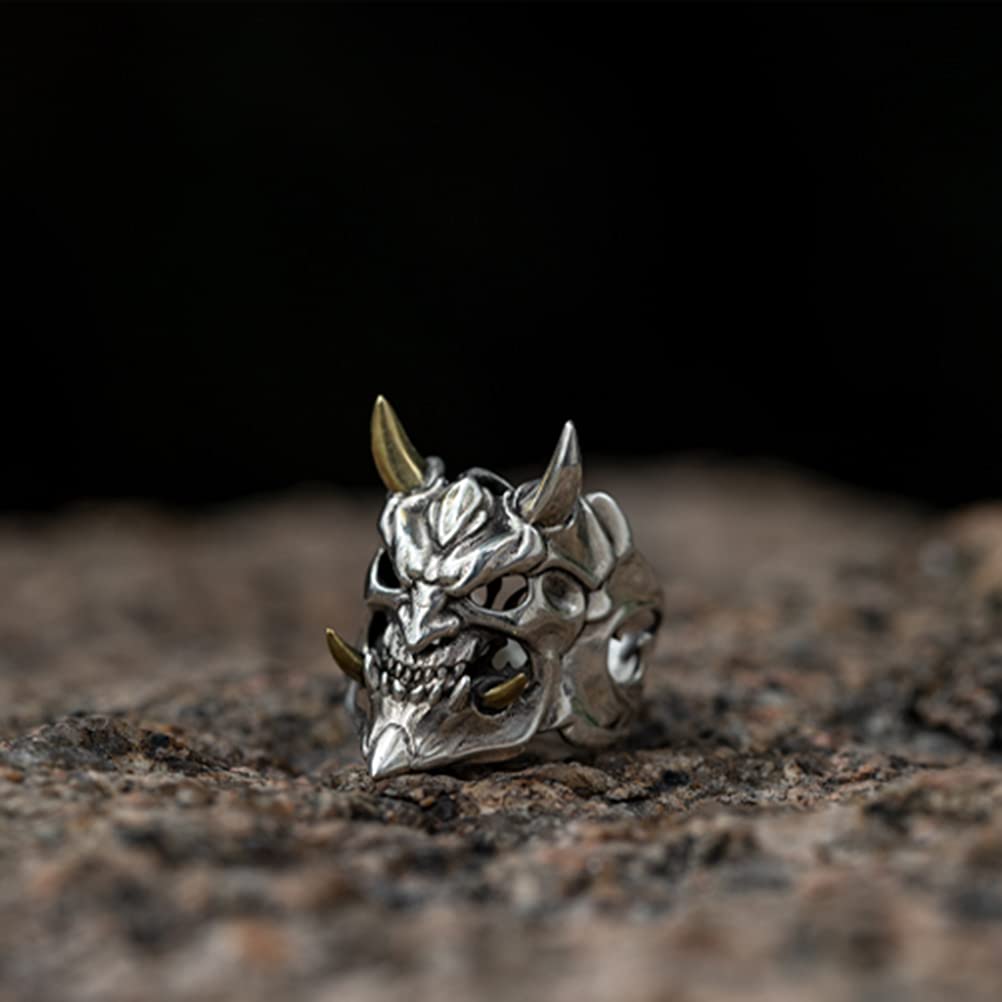 Retro Ghost King Head Bone Ring