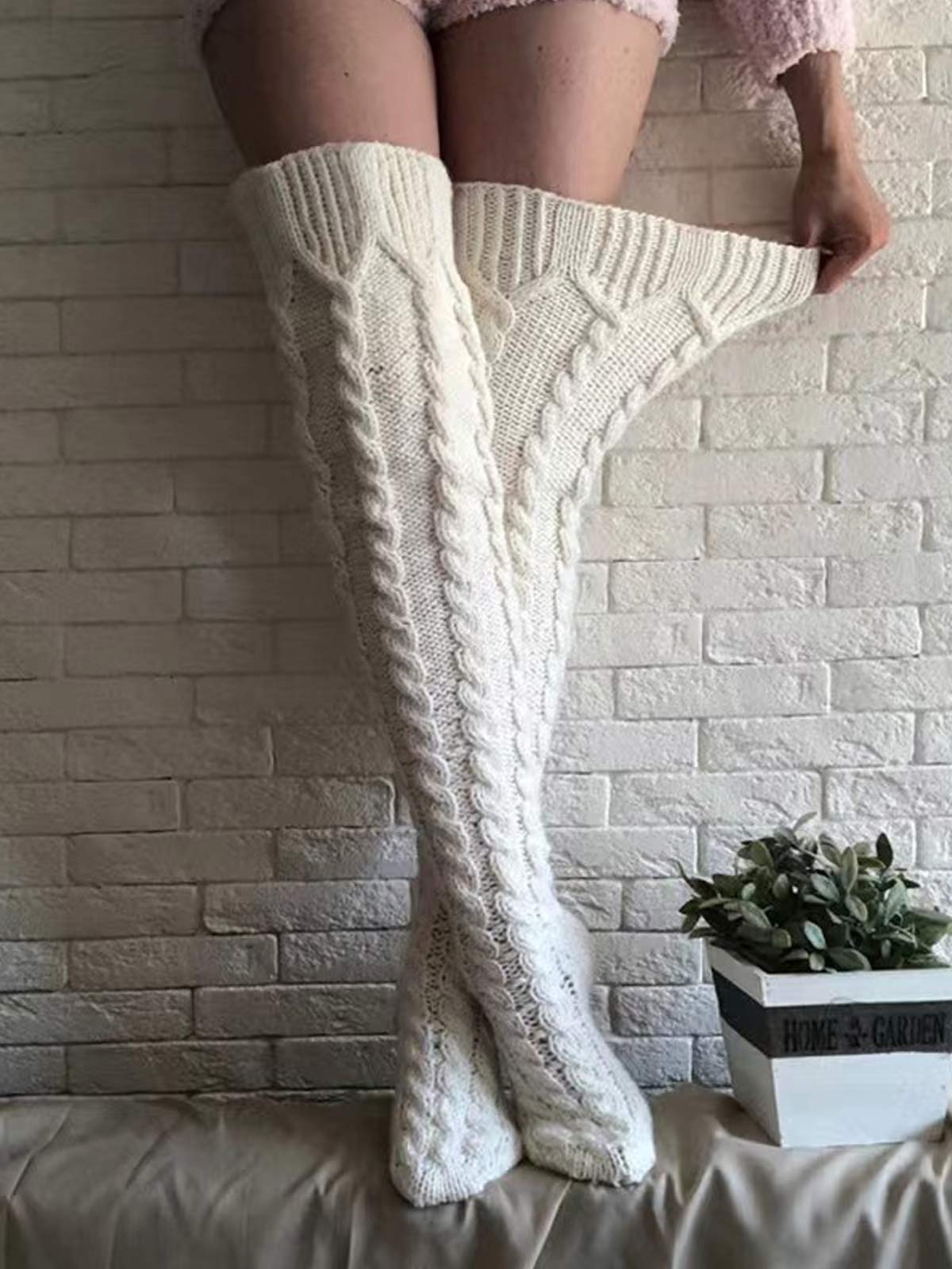 Warm Over Knee Extra Long Knitted Socks