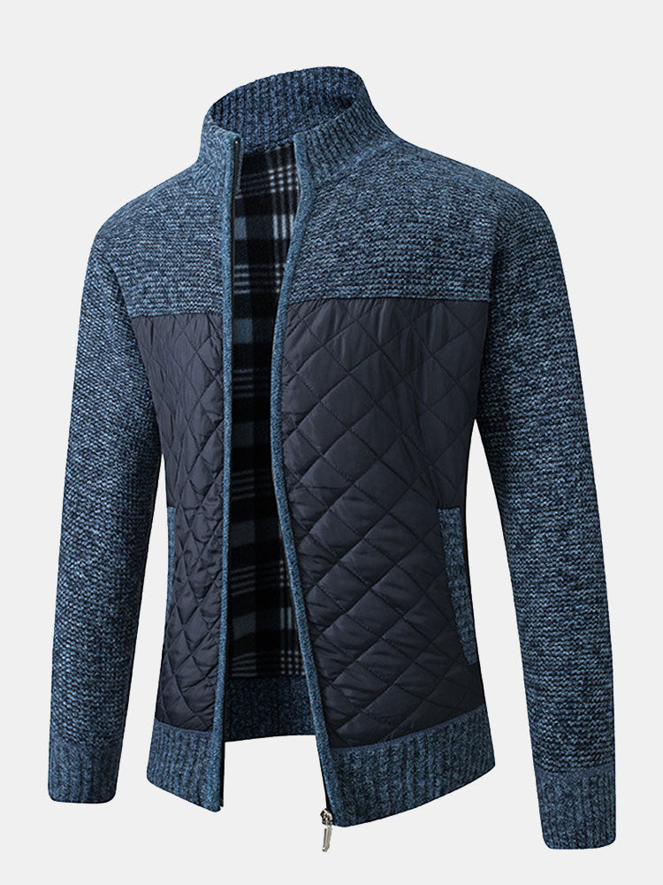 Quilted Patchwork Zip Up Jacket