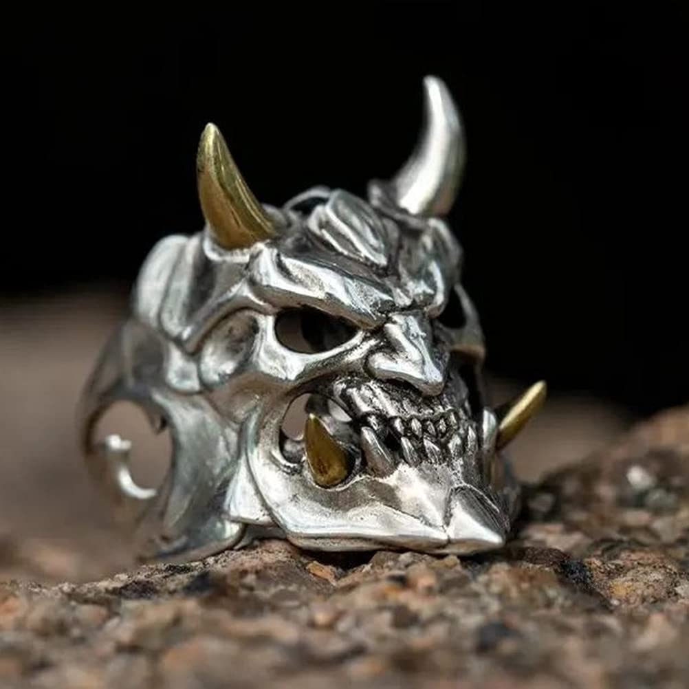 Retro Ghost King Head Bone Ring