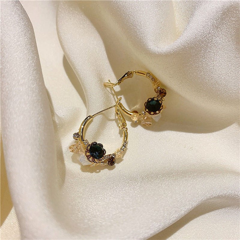 Vintage Diamond Wreath Crystal Earrings