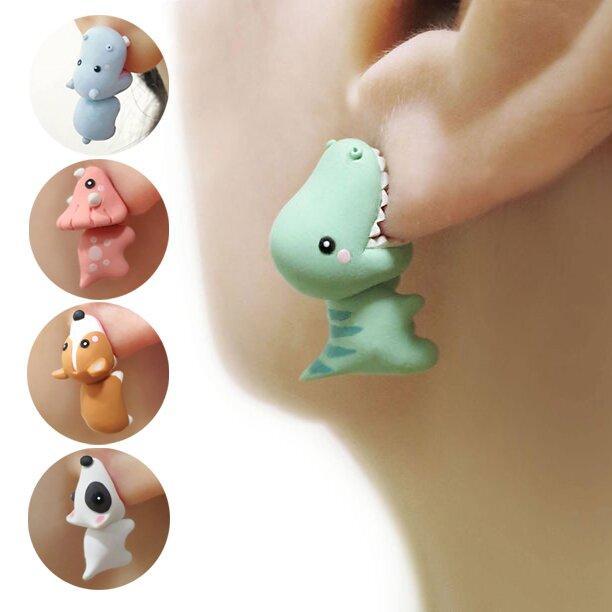 Cute animal bite earring