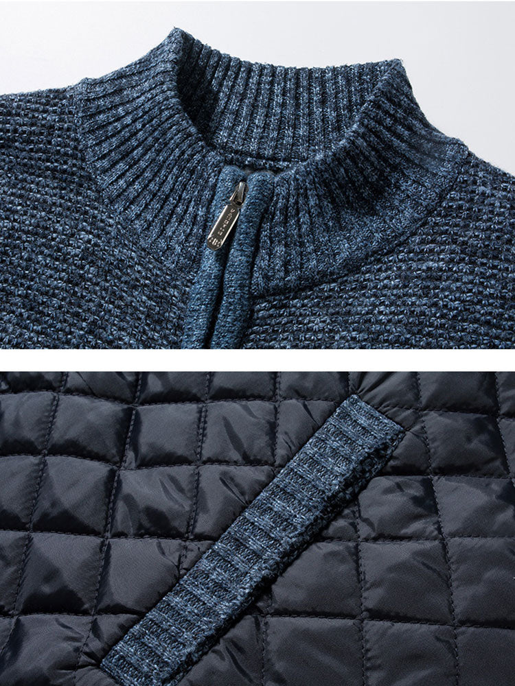 Quilted Patchwork Zip Up Jacket