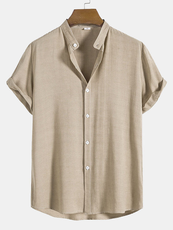 Stand Collar Solid Shirts