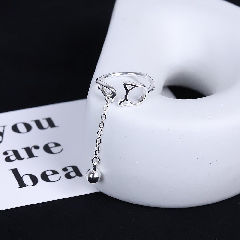 Cute Bell Pendant Cat Ring