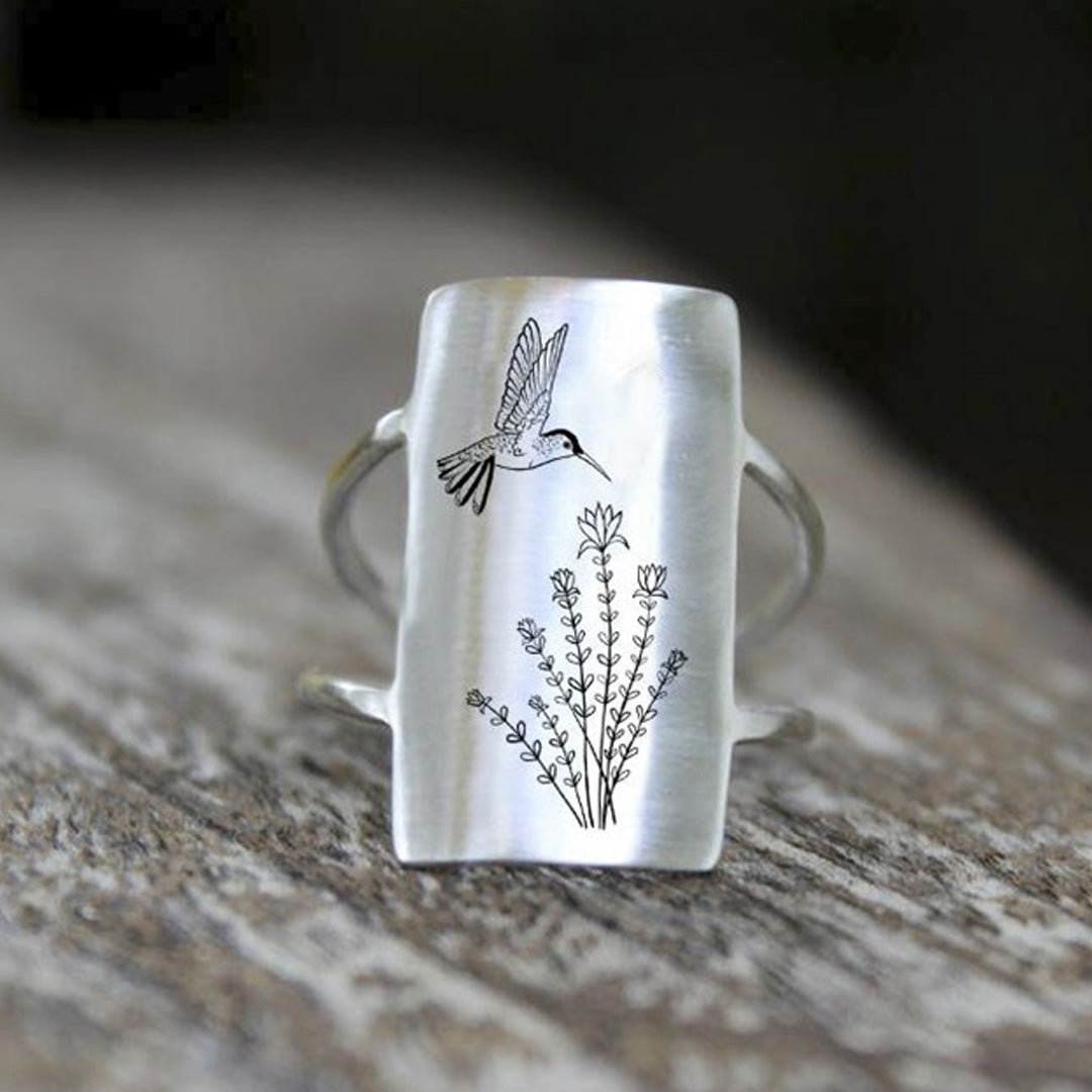 S925 Sterling Silver Hummingbird Ring - Gift For Animal Lover🐦