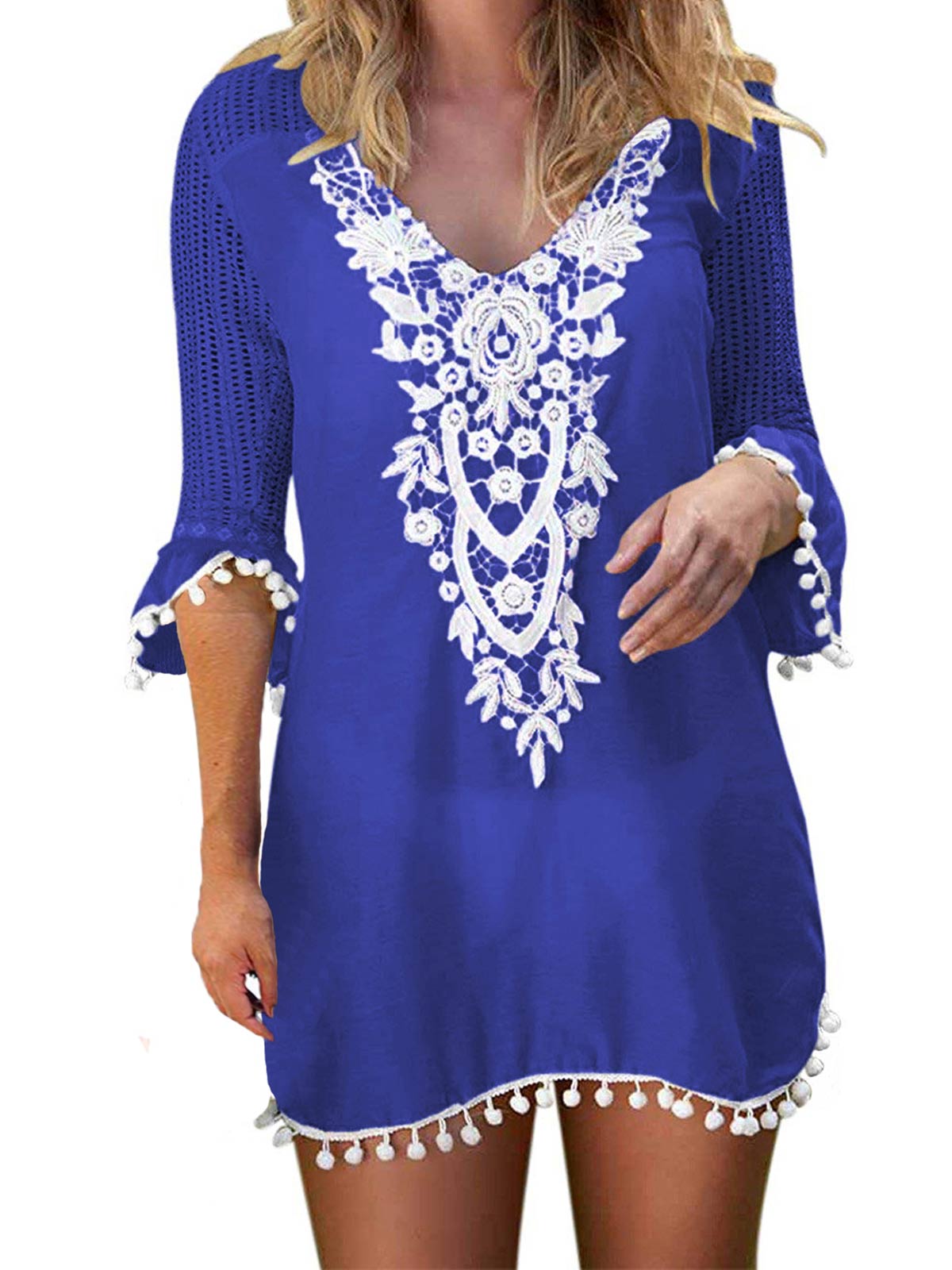 Lace Crochet Chiffon Coverups