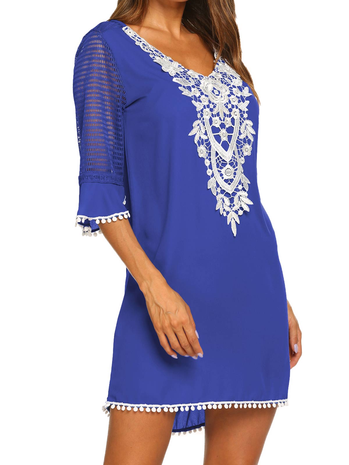 Lace Crochet Chiffon Coverups