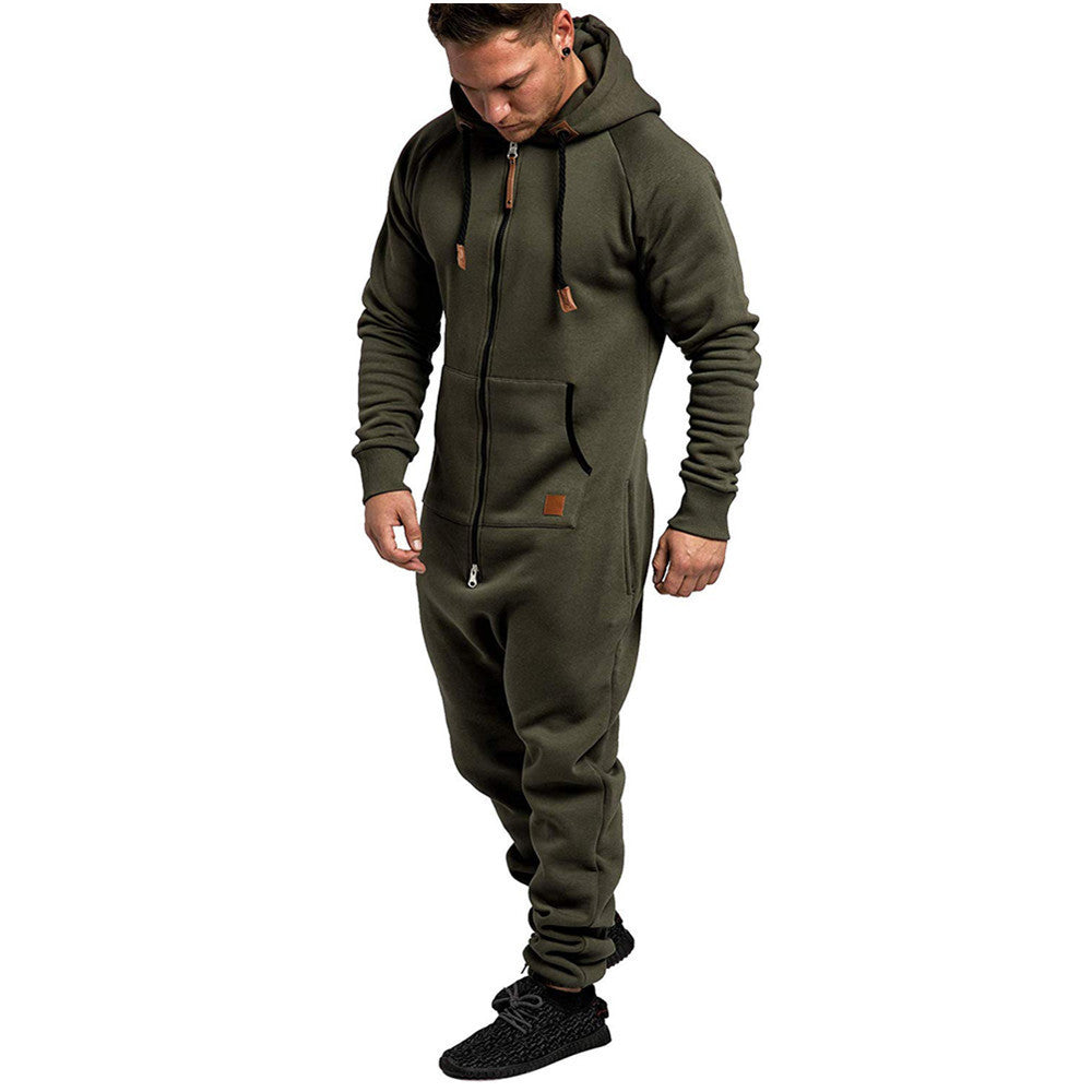 【PRE SALE】Hooded Fleece Solid Color Jumpsuit