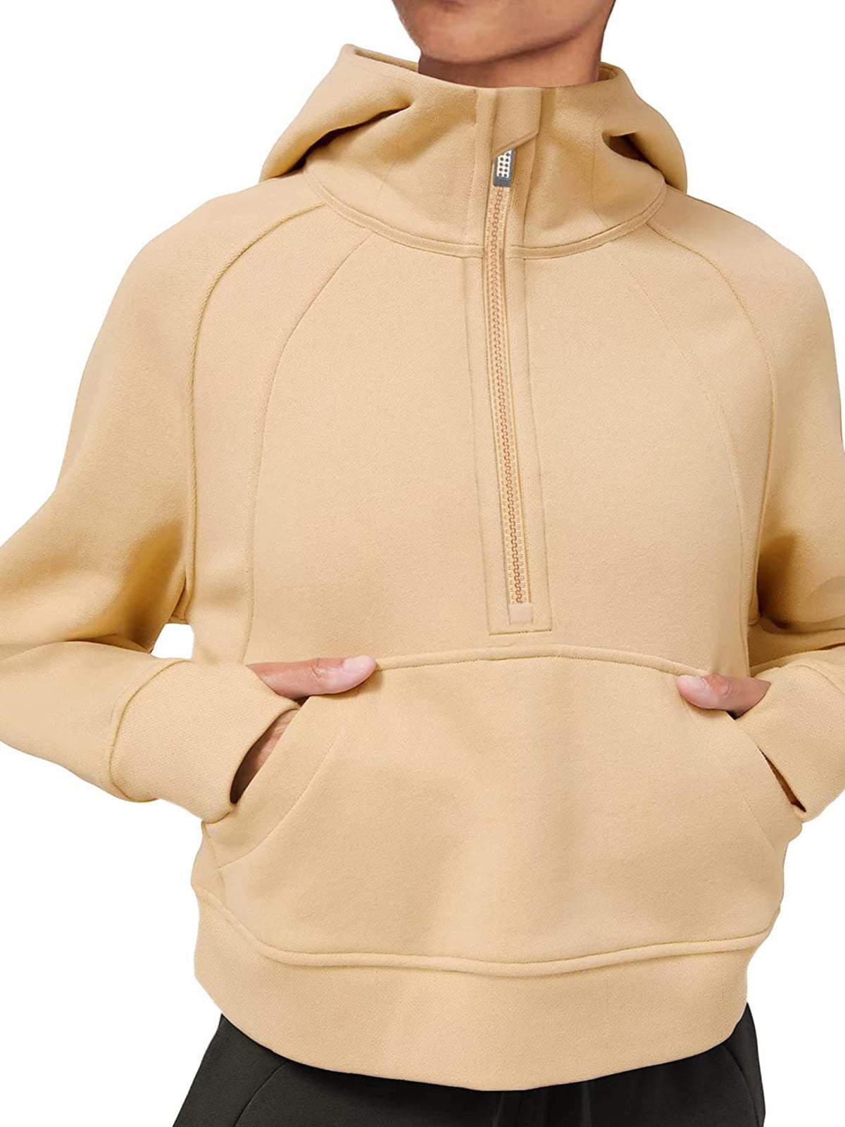 1/2 Zipper Sweatshirts with Kangaroo Pocket