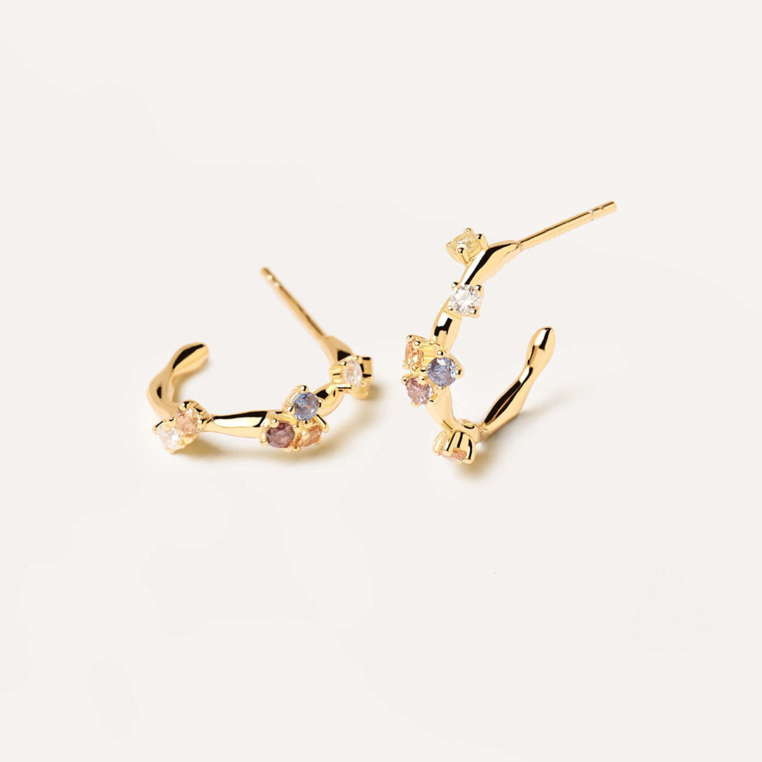 Five Stone Gold Earrings