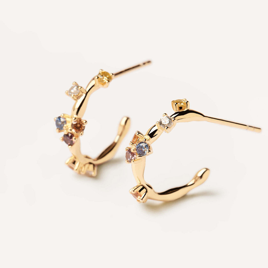 Five Stone Gold Earrings