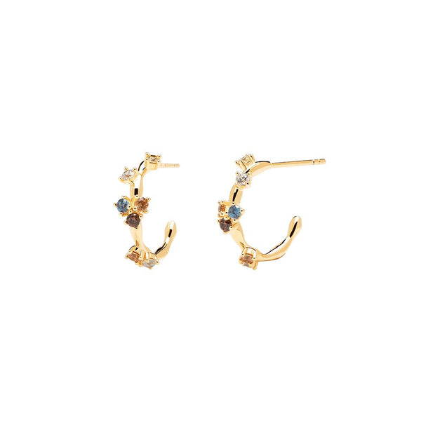 Five Stone Gold Earrings