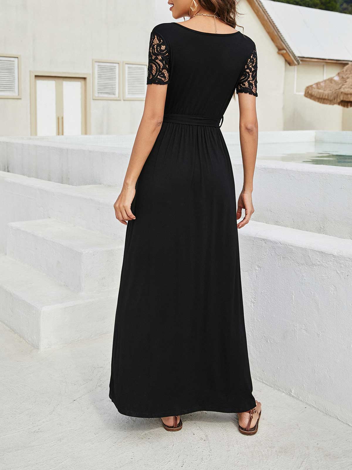 Lace Ruffled Maxi Dress