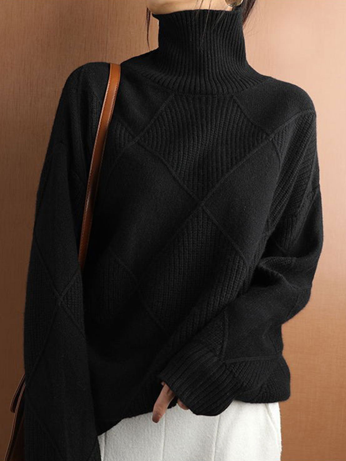 Cashmere Turtleneck Solid Color Sweater