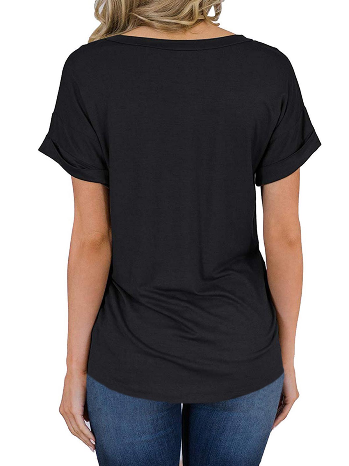 Solid Color T-shirt with Pocket