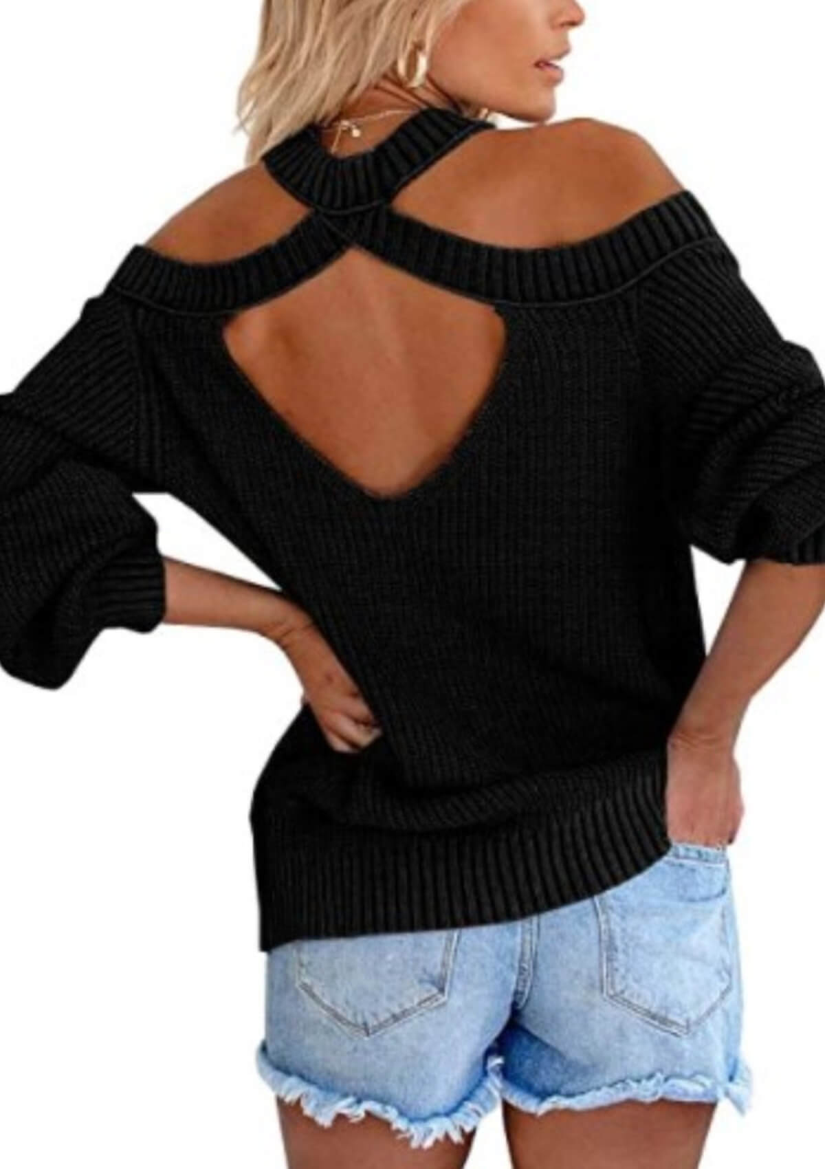 Cold Shoulder Knit Sweater