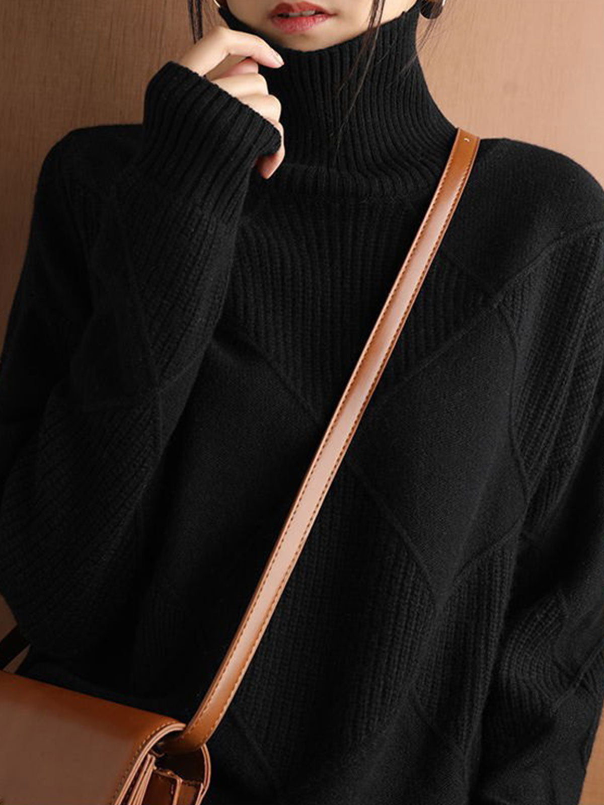 Cashmere Turtleneck Solid Color Sweater