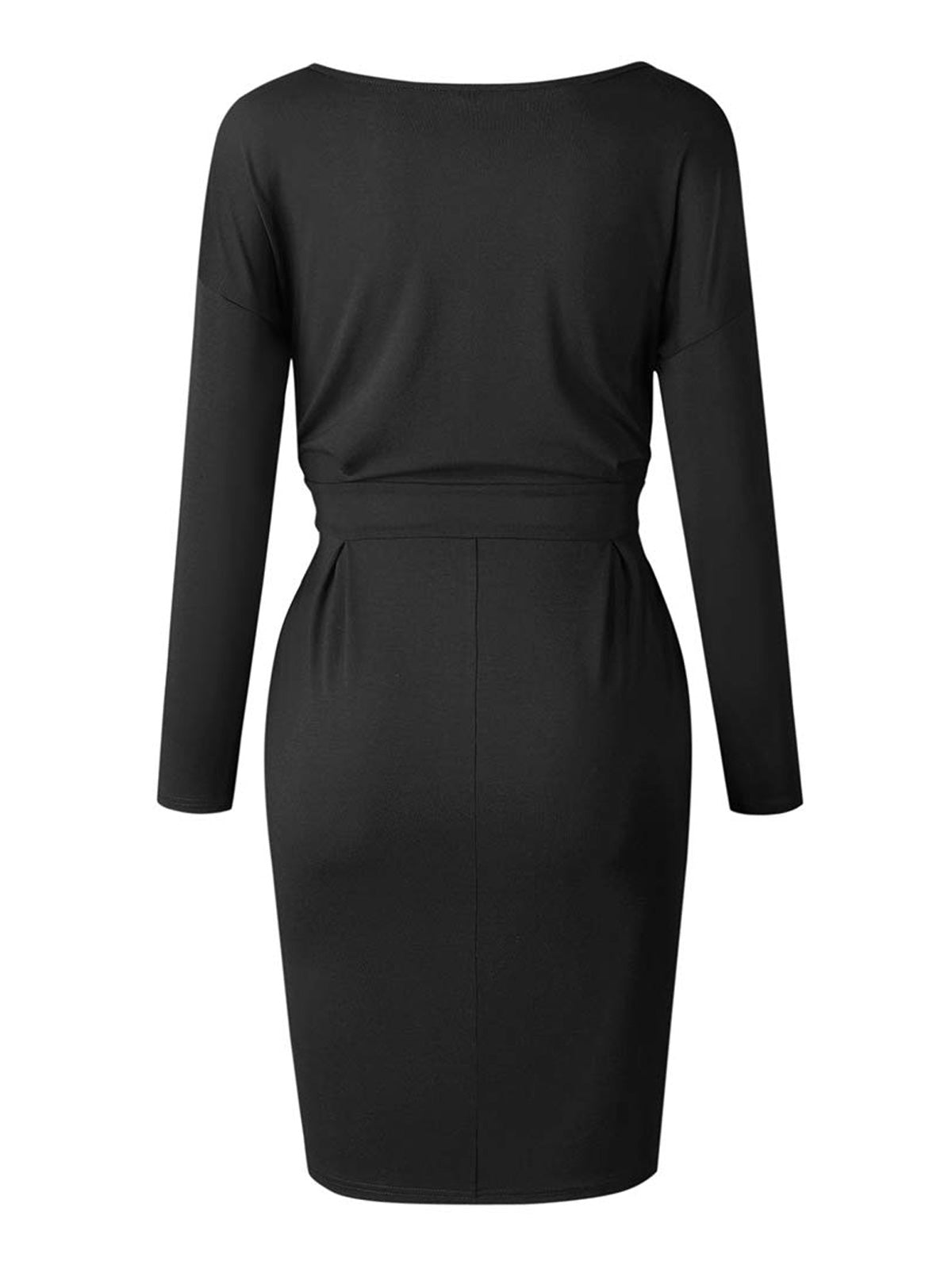 Plain Midi Bodycon Dress with Belt