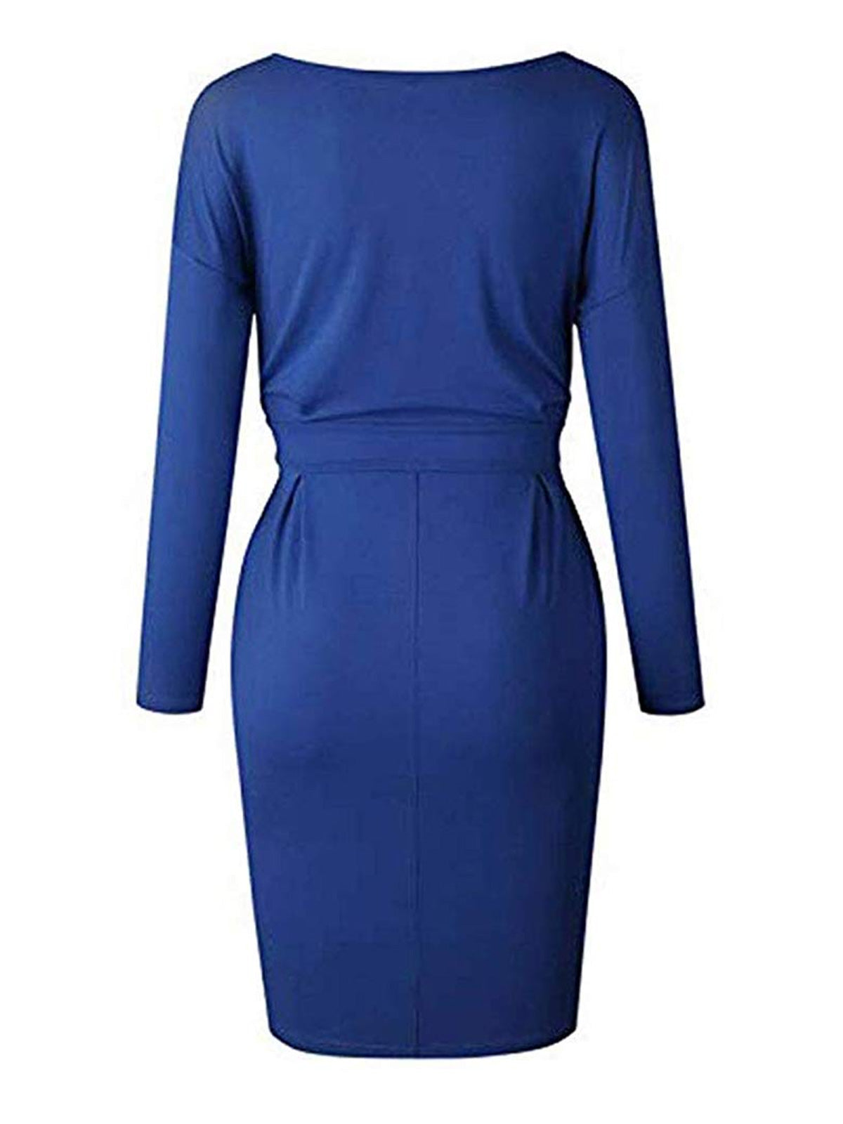 Plain Midi Bodycon Dress with Belt