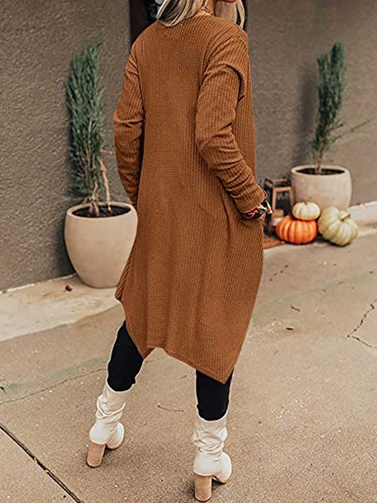 Irregular Hem Front Open Cardigan