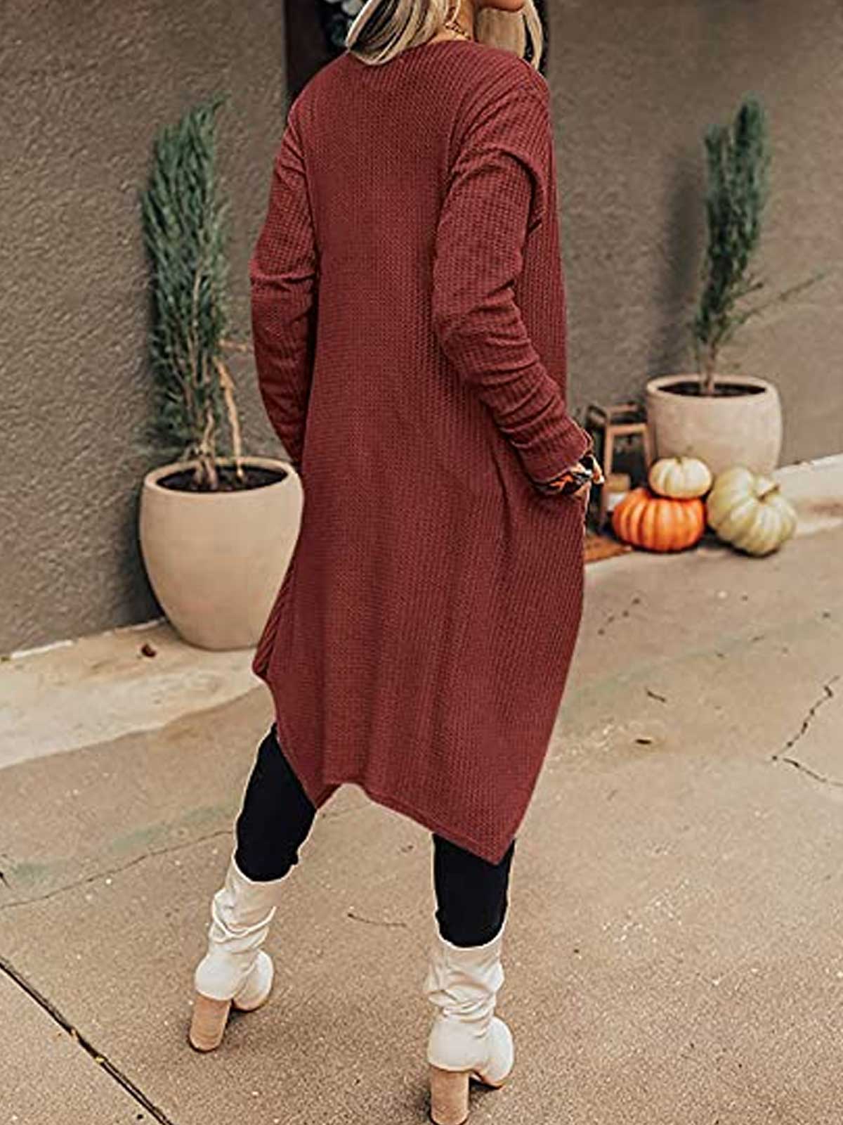 Irregular Hem Front Open Cardigan