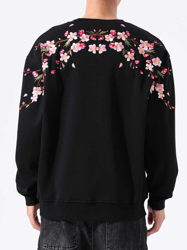 Embroidered Solid Color Sweatshirt