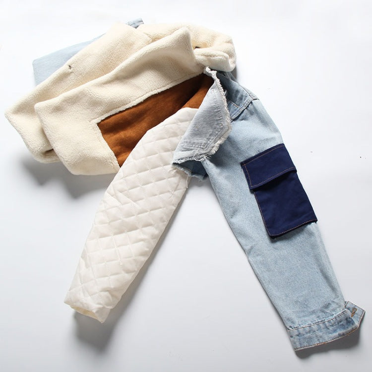 Fashion Denim Patchwork Jacket Coat