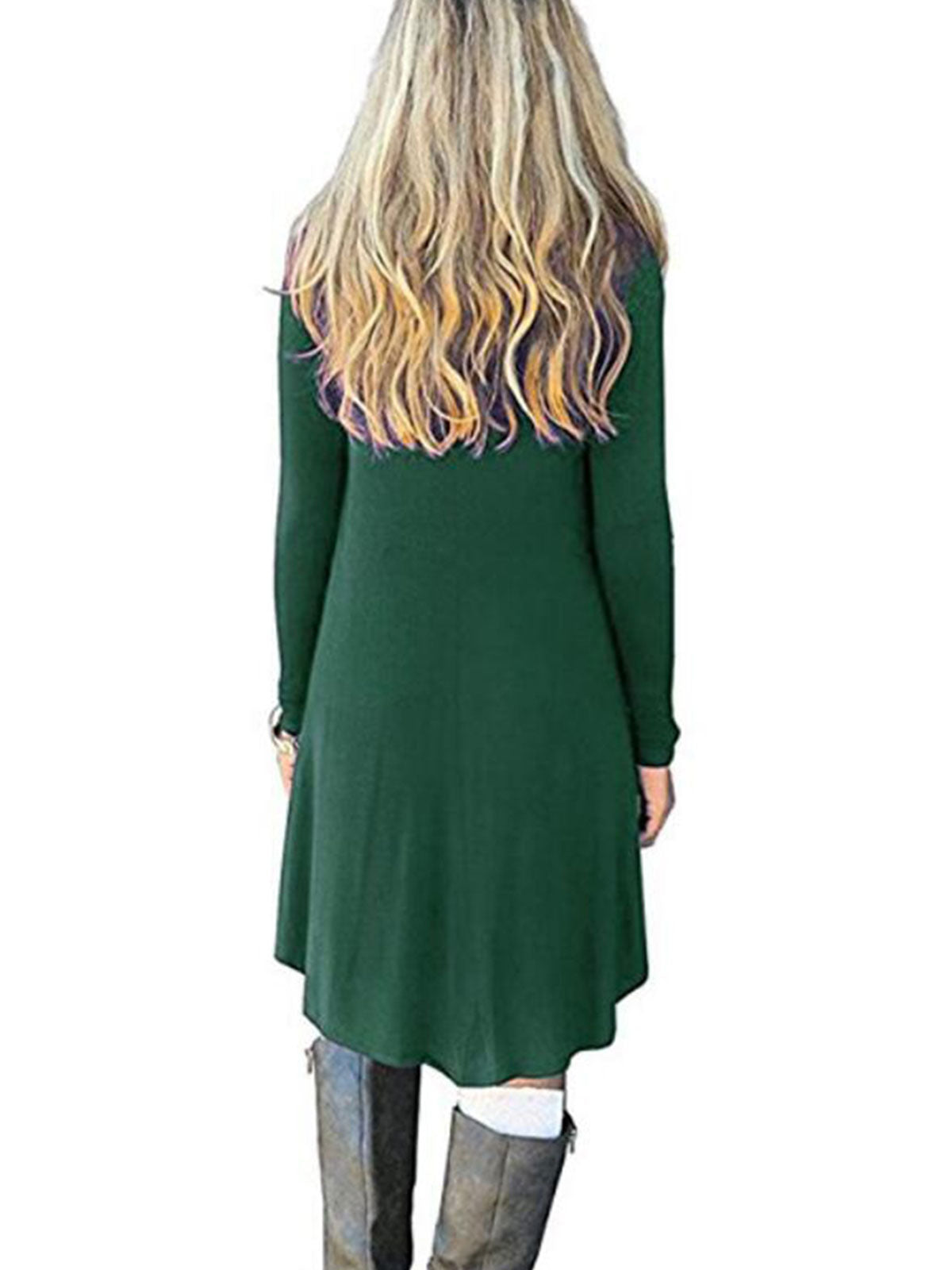 Ruffled Hem Long Sleeve Dress