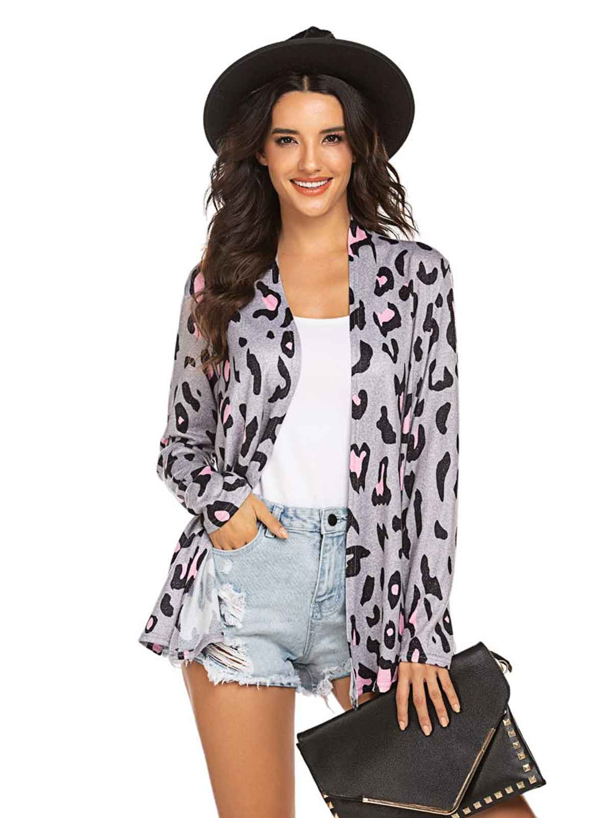 Long Sleeve Leopard Print Cardigans