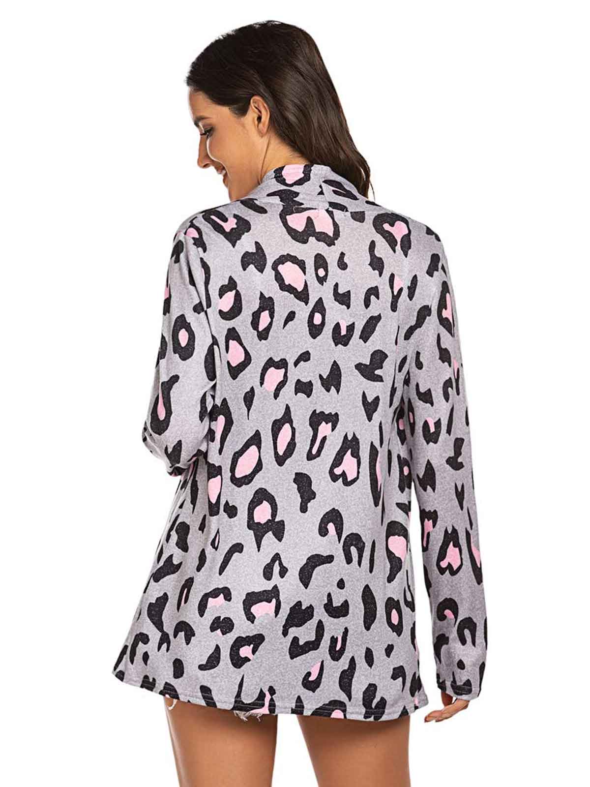 Long Sleeve Leopard Print Cardigans