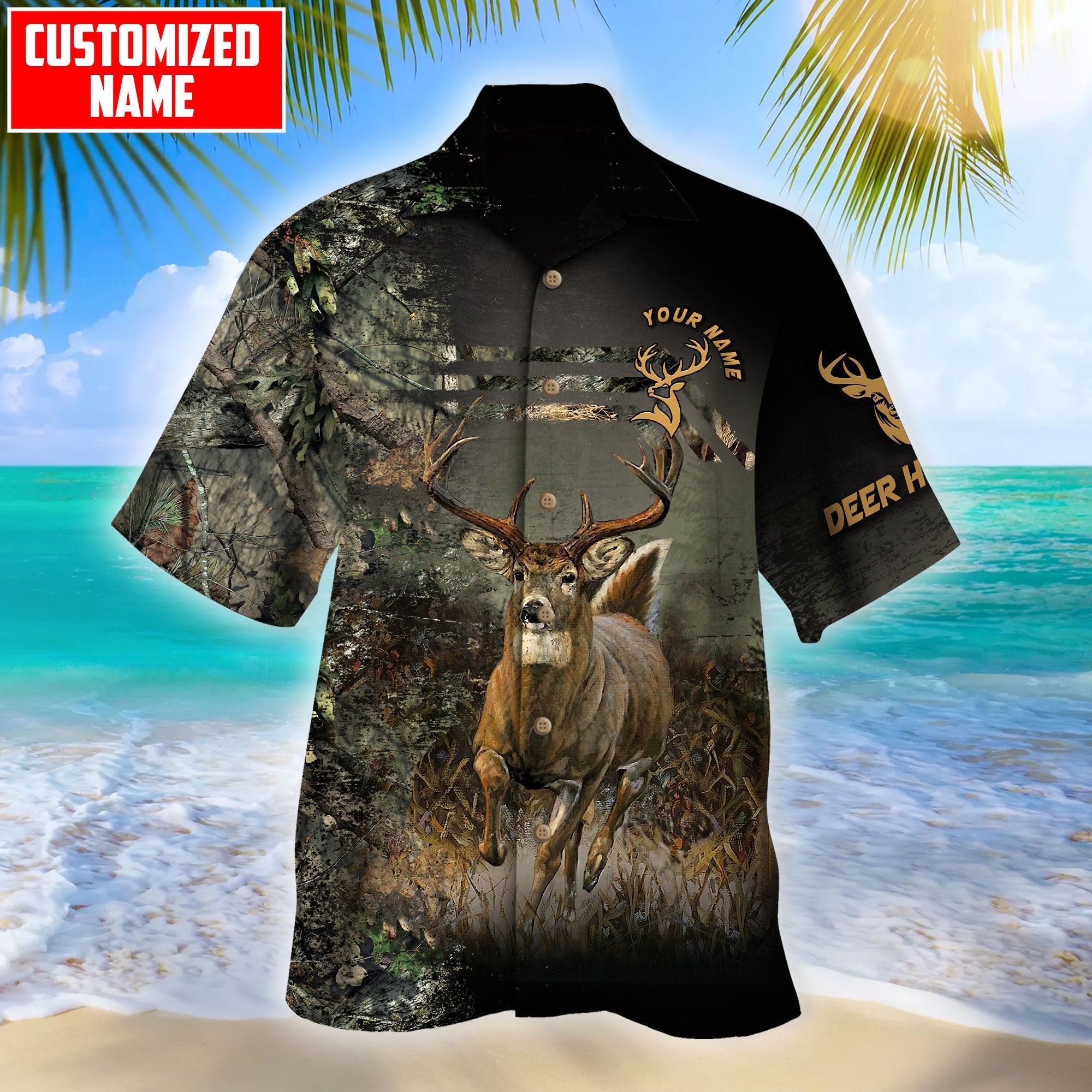 Personalized Name Deer Hunting Camo Unisex Shirts