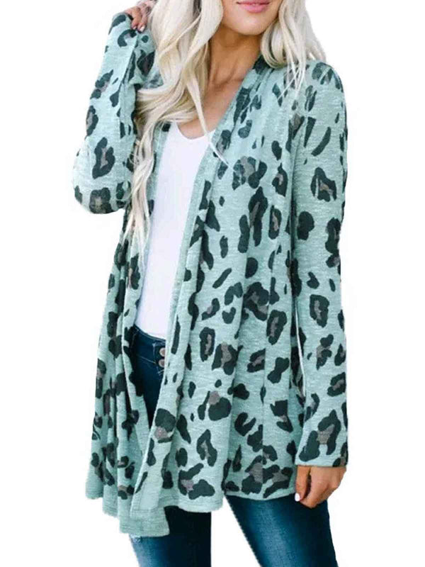 Long Sleeve Leopard Print Cardigans