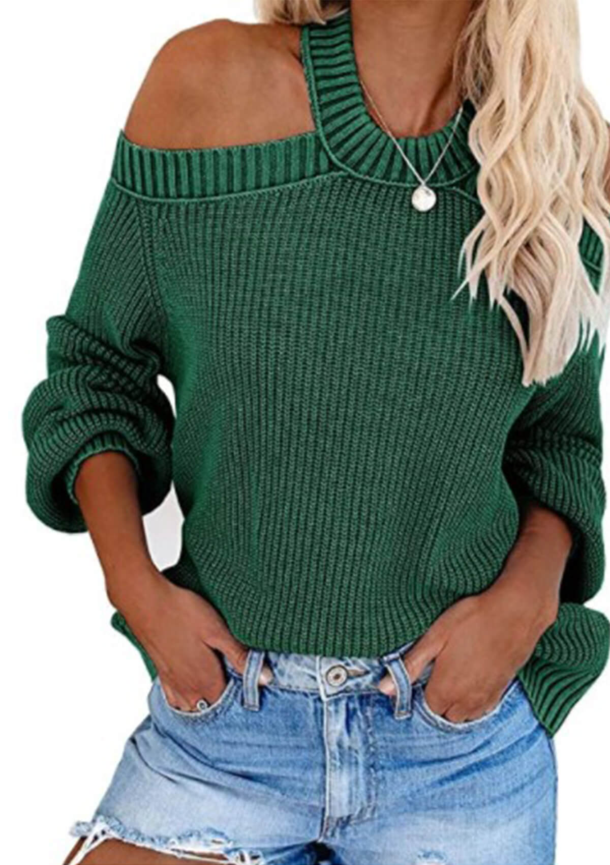 Cold Shoulder Knit Sweater