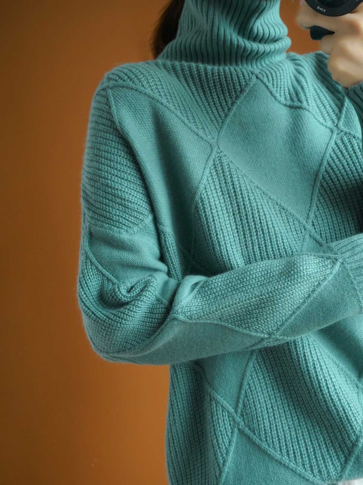 Cashmere Turtleneck Solid Color Sweater