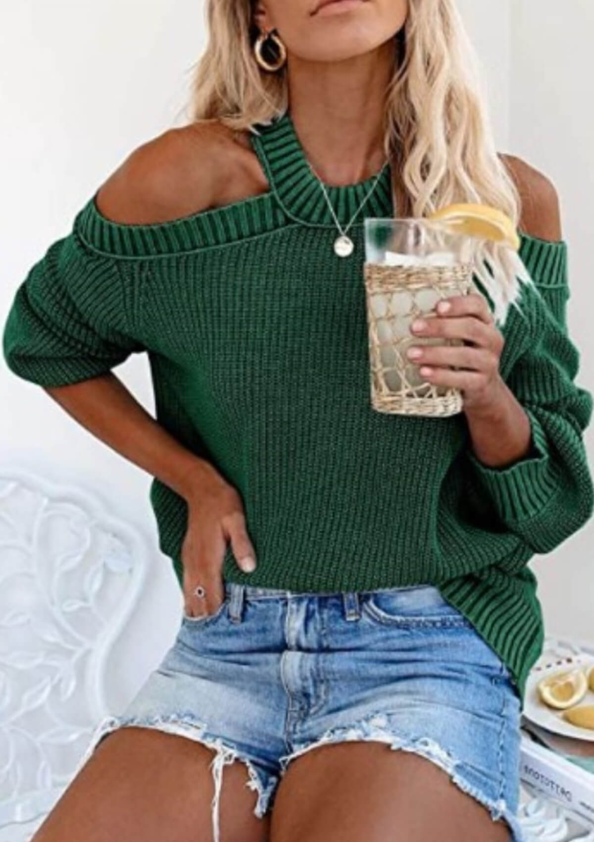 Cold Shoulder Knit Sweater