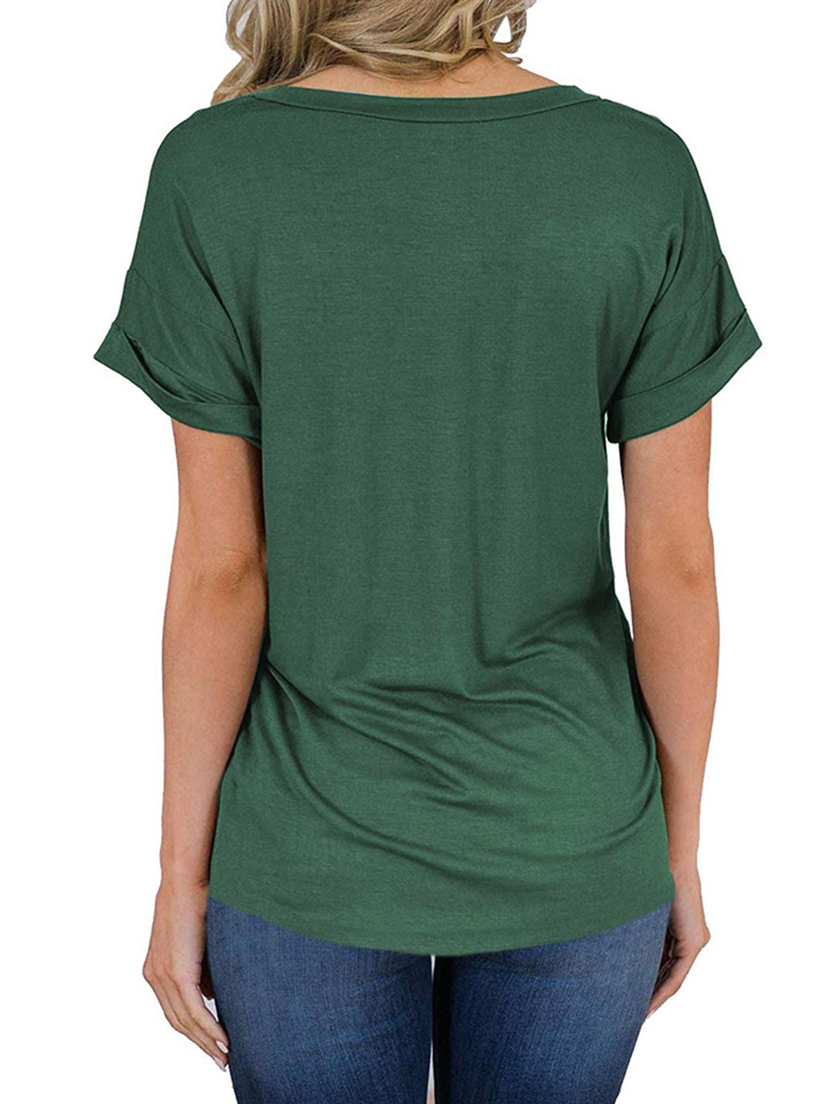 Solid Color T-shirt with Pocket