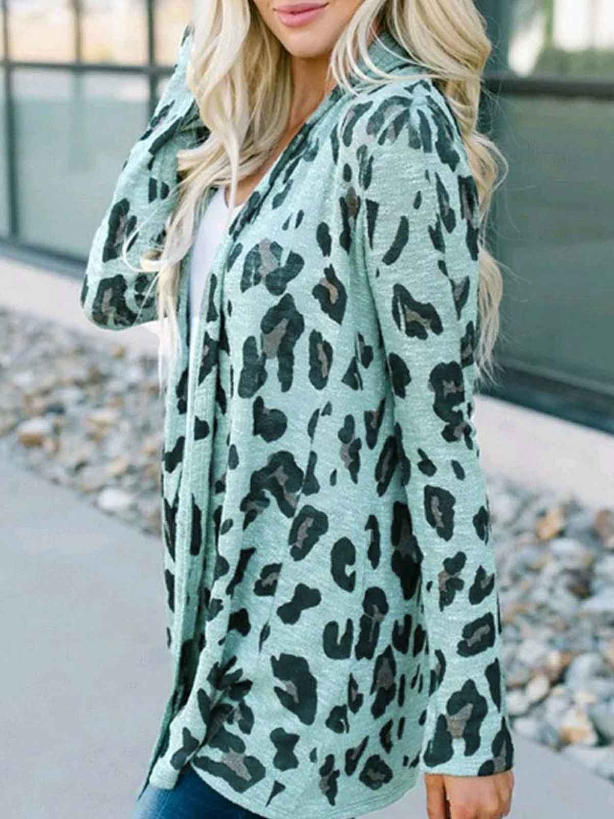 Long Sleeve Leopard Print Cardigans