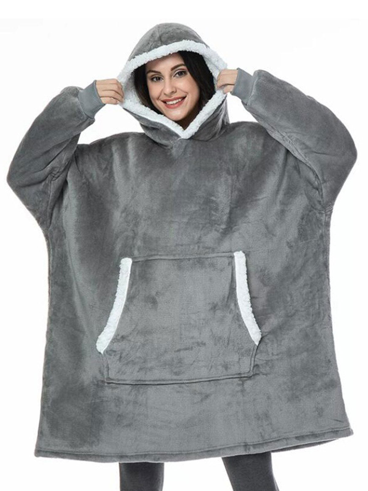 Oversize Lamb Fleece Lounging Hooded Sweater❄