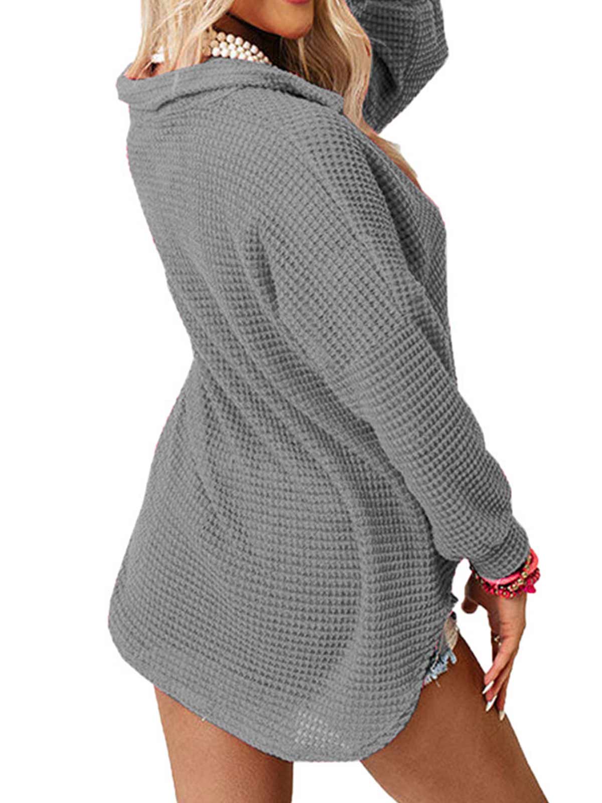 Waffle Knit Button Up Jacket