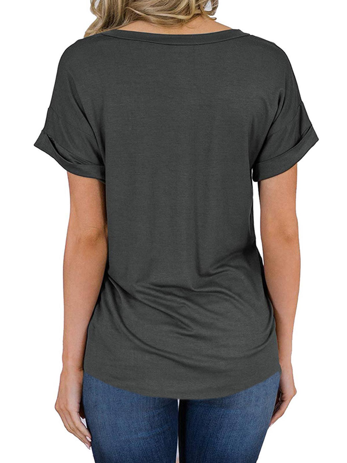 Solid Color T-shirt with Pocket