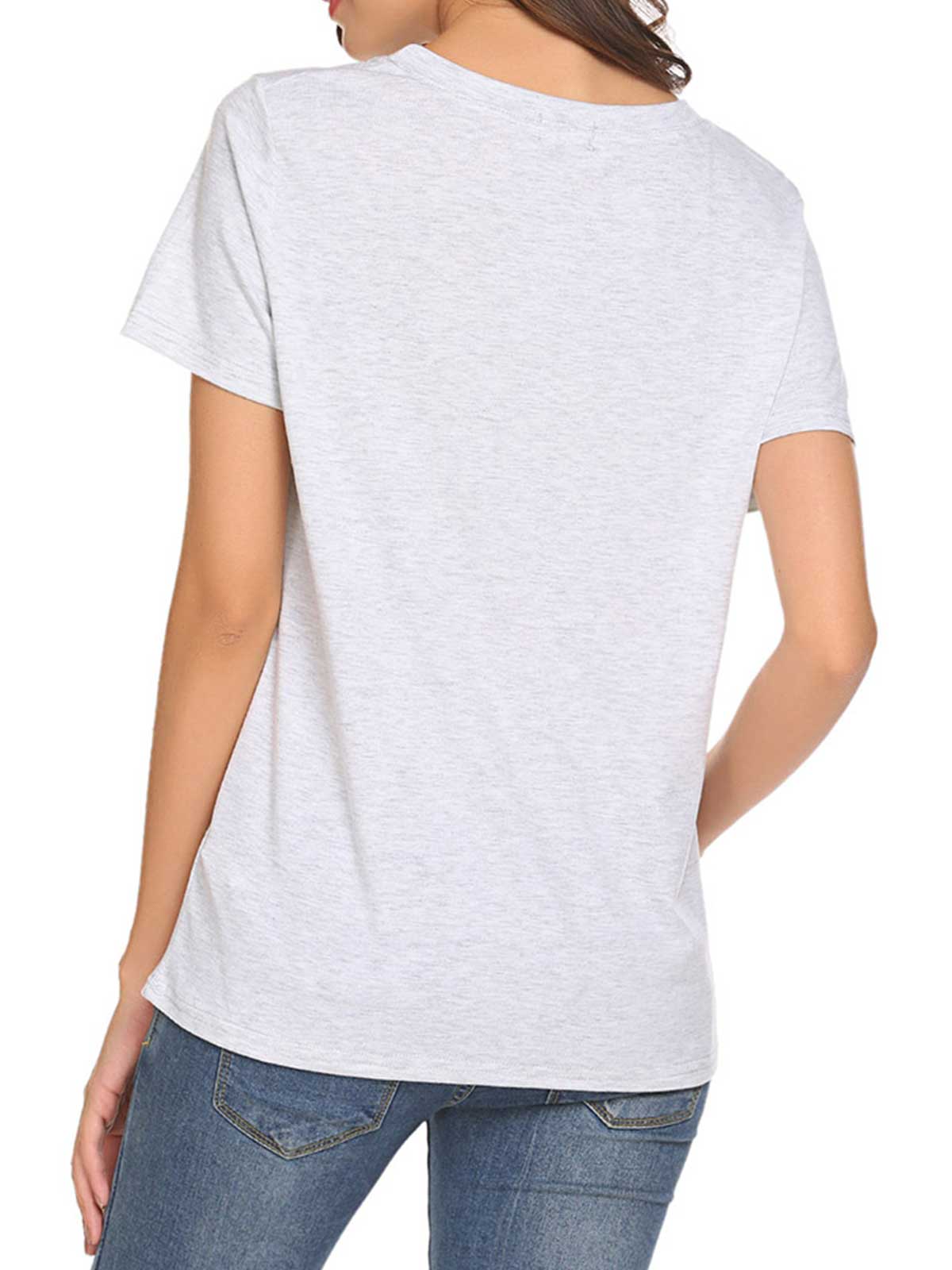 Feather Print Plain T-shirt