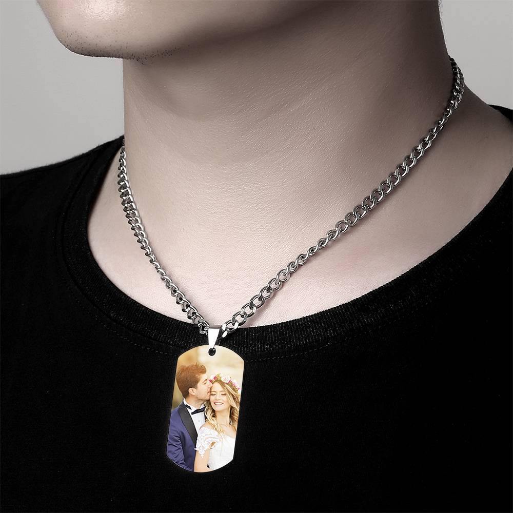 S925 Silver Double Sided Custom Photo Necklace