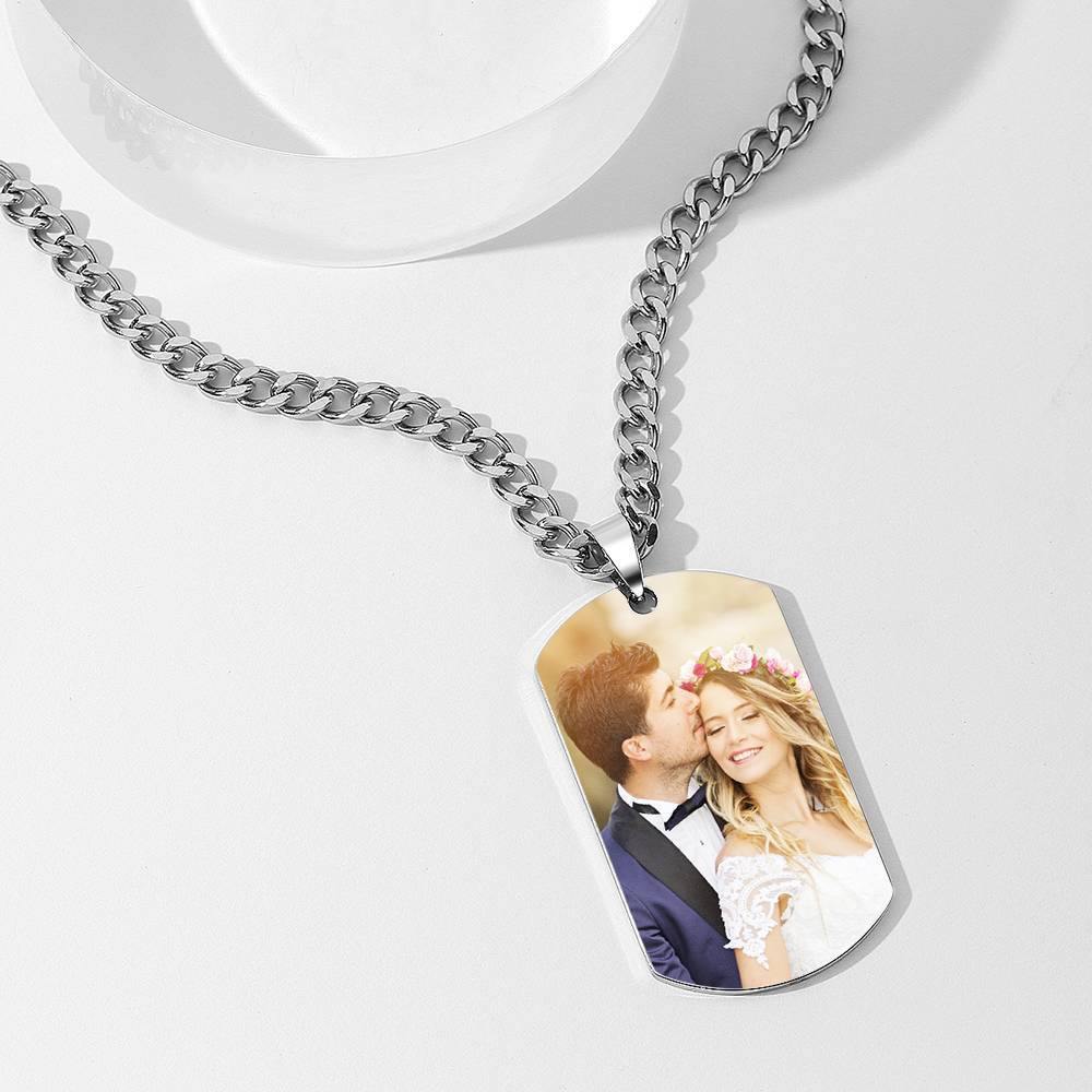 S925 Silver Double Sided Custom Photo Necklace