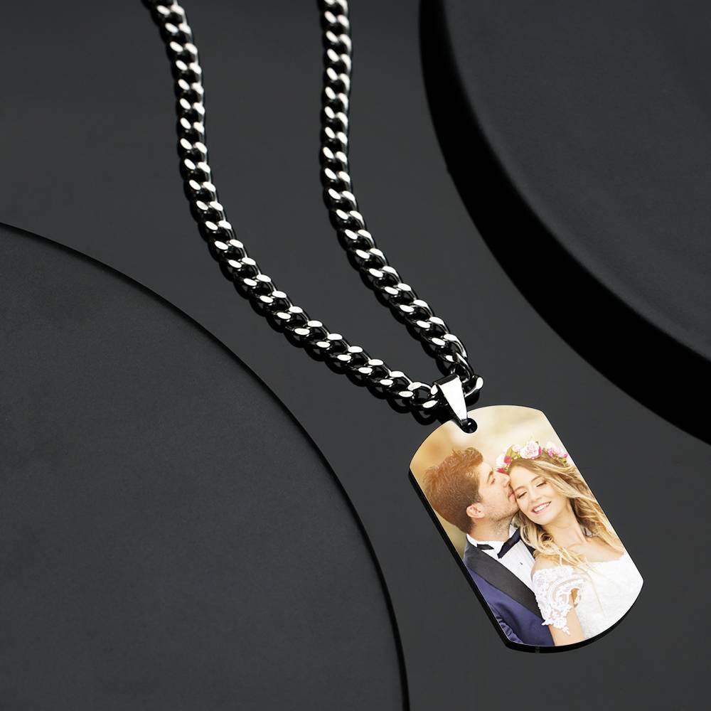 S925 Silver Double Sided Custom Photo Necklace