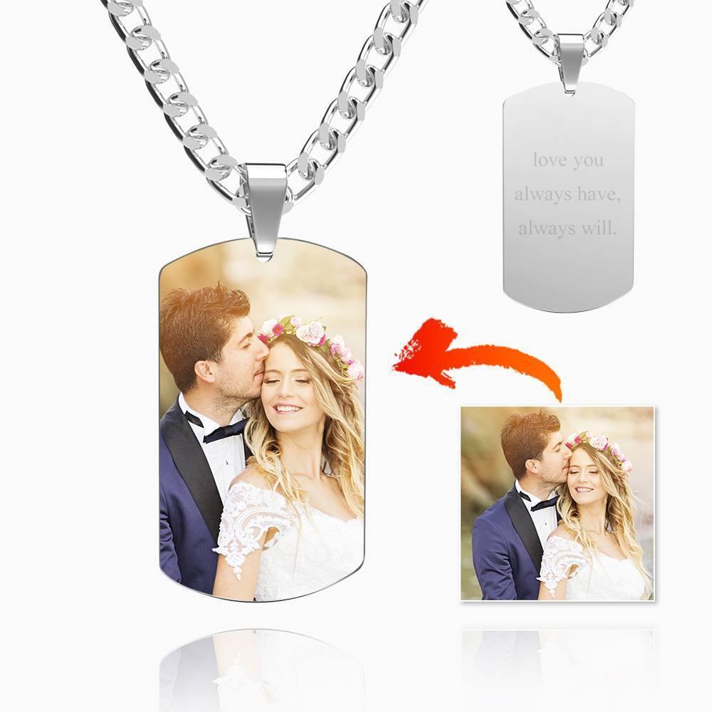 S925 Silver Double Sided Custom Photo Necklace