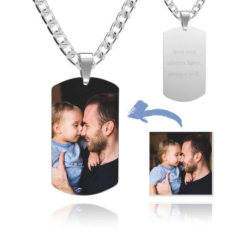 S925 Silver Double Sided Custom Photo Necklace